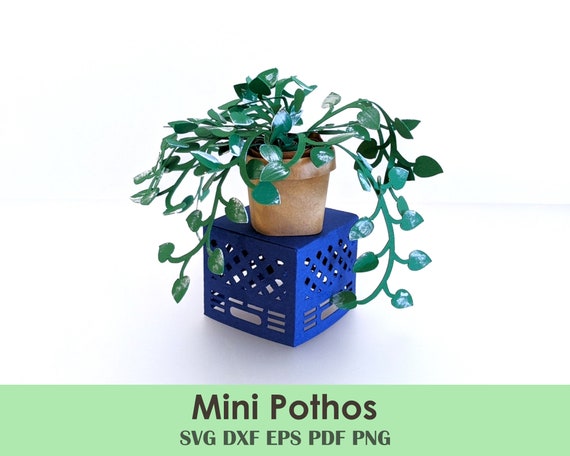 Hanging Plant Printable Template DIY | Scale Miniature House Plant for Cubicle Decor, Office Gifts