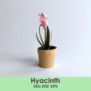 Modèle SVG de fleur de papier | Fleur de papier roulée de jacinthe - Échelle miniature pour maisons de poupées, dioramas, artisanat 3D