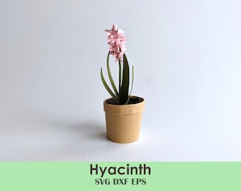 Miniature Hyacinth Paper Flower SVG Template | Dollhouse Diorama Craft (Digital Download)