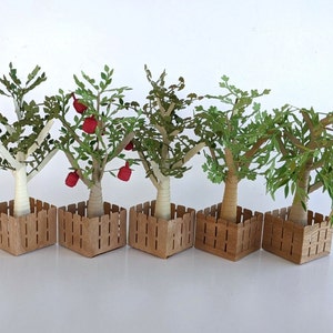 Ginkgo Tree Papercraft Template | Mini Bonsai Tree for Dioramas, School ...