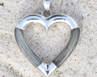 Horsehair pendant,pet fur pendant,sterling silver horsehair pendant,dog fur pendant,memorial pendant,cremation ashes pendant,ashes jewellery