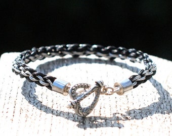 Pulsera de crin personalizada, pulsera de crin de plata de ley, pulsera de crin, joyería de crin, joyería equina, regalo de caballo