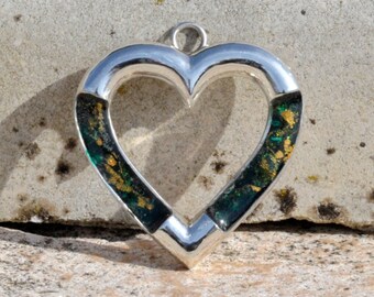 Cremation ash pendant,silver ashes pendant,memorial heart pendant,memorial pendant,ashes pendant,pet fur pendant,cremation ashes necklace