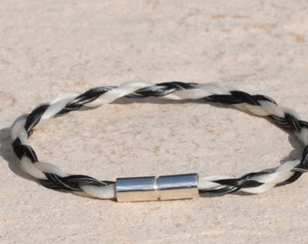Pulsera de crin personalizada, pulsera de crin de plata de ley, pulsera de crin, joyería de crin, joyería equina, regalo de caballo
