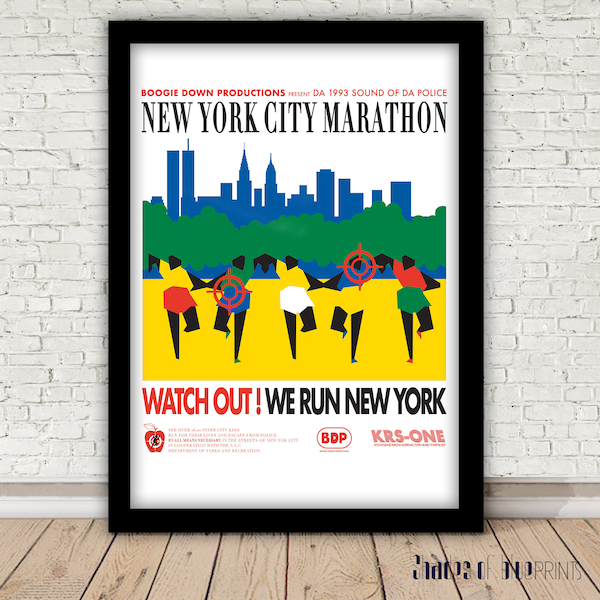 KRS ONE of Boogie Down Productions present Da 1993 Sound Of da Police New York City Marathon - Print, 1993