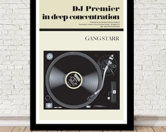 DJ Premier (of Gang Starr) in deep concentration - Giclée print, 1989