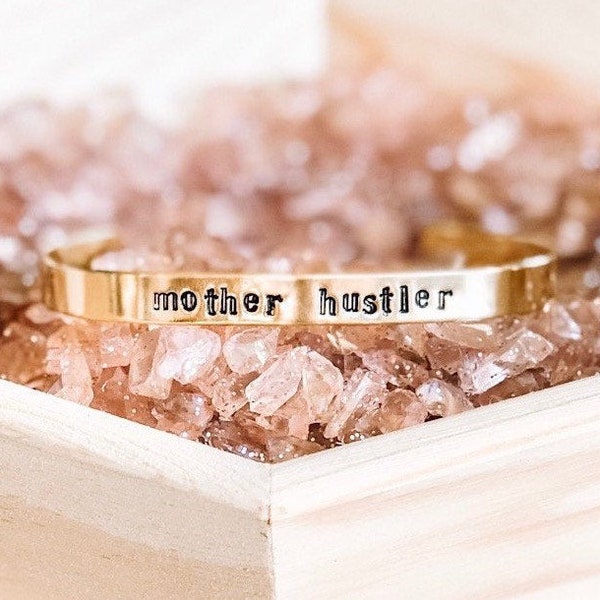 Personalized Brass Hand Stamped Cuff Bracelet | Custom Inspirational Empowering | Quote Name Cuff | Engraved Bracelet | Adjustable Cuff
