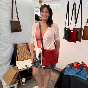 ZIPPER, Crossbody, Red leather, leather bag, crossbody leather bag, leather woman bag, leather handbag,