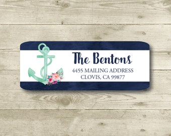 MATTE Parties Personalized All Occasions Sea Ocean Custom Label Return Address Label Blue Whale