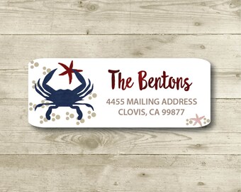 MATTE Parties Personalized All Occasions Sea Ocean Custom Label Return Address Label Blue Whale