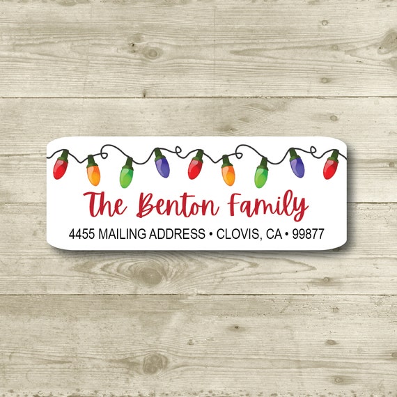 Christmas Lights Light Strand Return Address Labels - Etsy