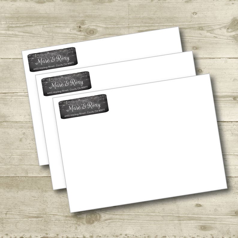 Return Address Label Chalkboard Style Background MATTE Sparkle Lights Personalized