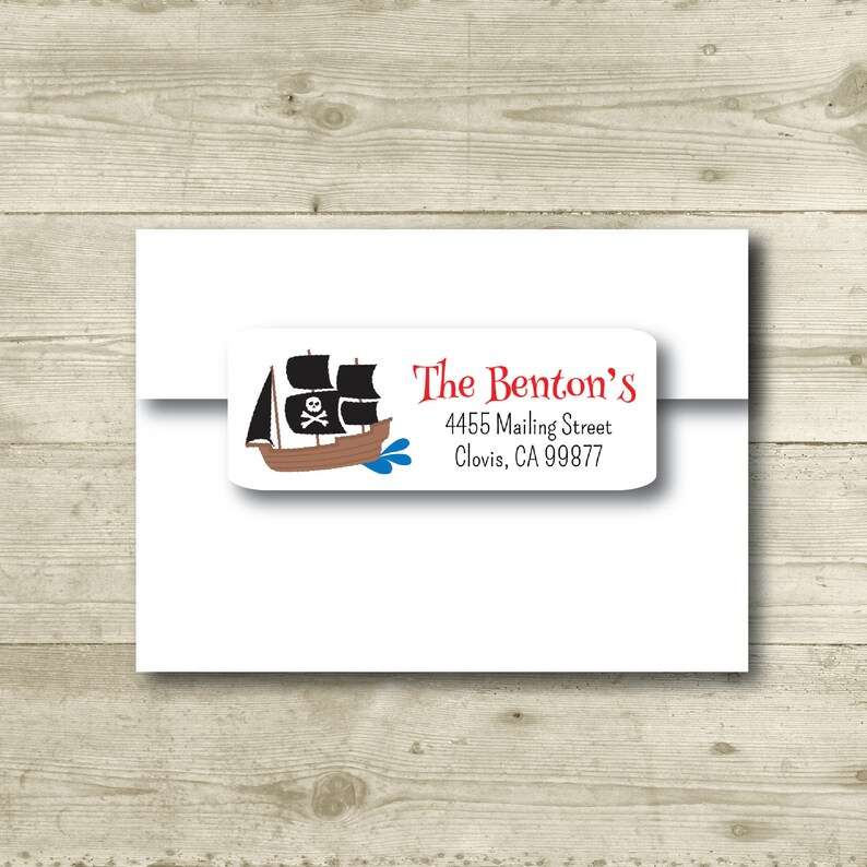 Pirate Ship Sailing the Sea Return Address Label | Etsy