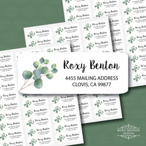 Eucalyptus Branch |  Elegant Floral | Watercolor Style | Return Address Label | Personalized Stationery | All Occasions