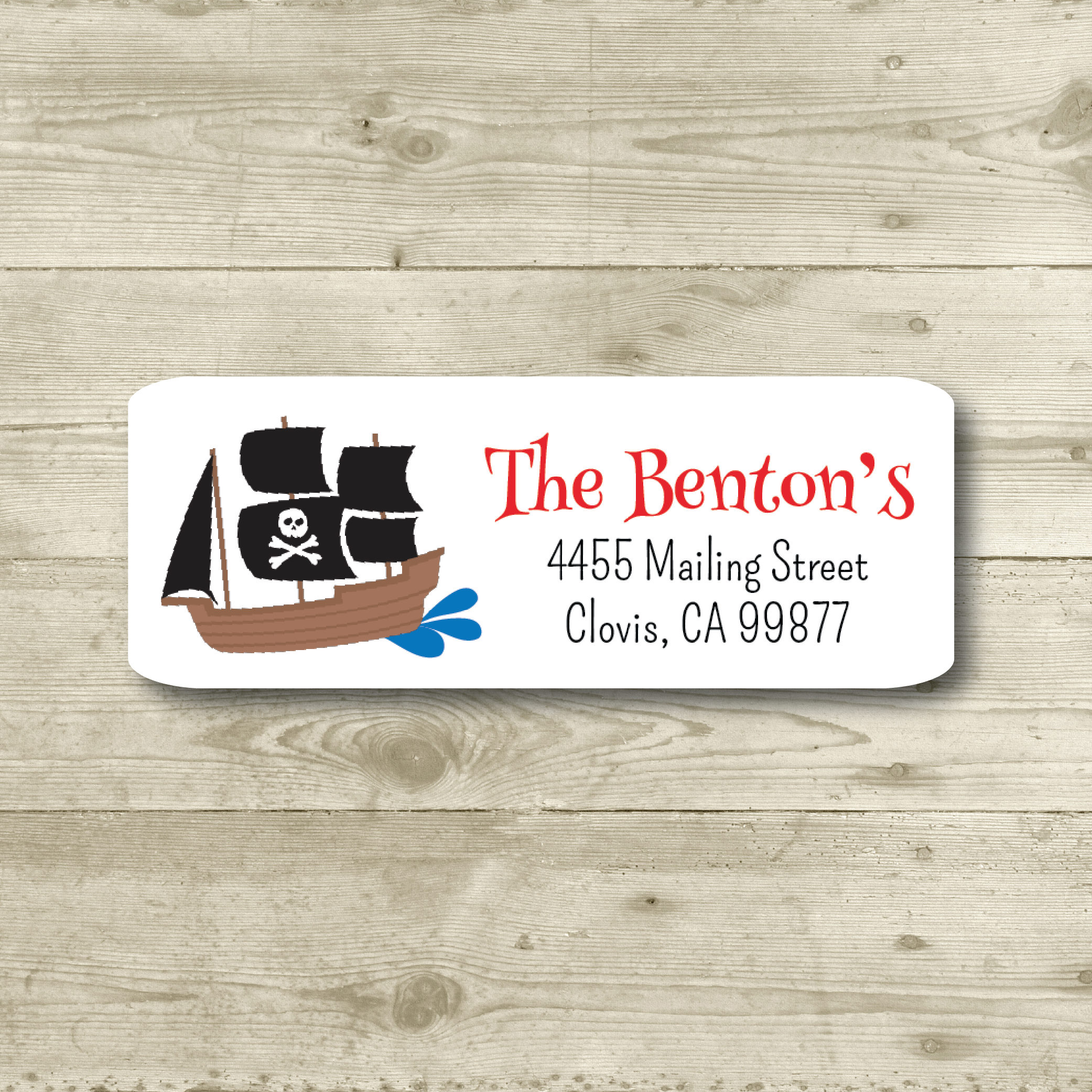 Pirate Ship Sailing the Sea Return Address Label | Etsy