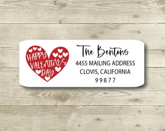 Brown Craft Labels Set 30 Personalized Return Address Labels Rectangle Shape 2-5//8 x 1 Pencil Heart Valentine Pattern