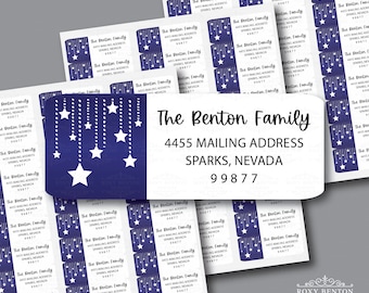 Under The Stars, Night Sky, Blue, Return Address Label, Personalized, All Occasions, Special Events
