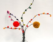 Pom Pom Flowers, Yellows and Reds, Handmade Forever Flowers