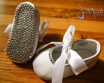 Satin Ralph Lauren Satin Slipper Adorned with Swarovski Crystals