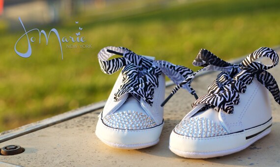 Converse Kids Chuck Taylor First Star Core Crib Adorned With Swarovski Crystals Custom Handmade Shoelaces Etsy New Zealand