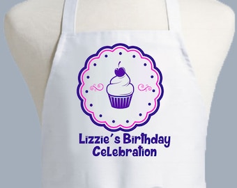 Kids Apron, Girls Birthday, Girls Apron, Cupcake Party, Birthday Party Ideas,| Cupcake Party, Baking Party