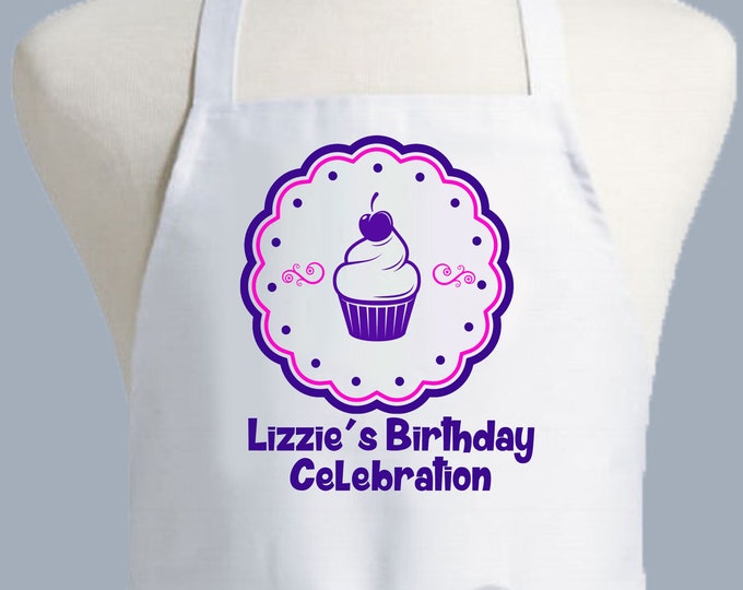 Kids Apron, Girls Birthday, Girls Apron, Cupcake Party, Birthday Party Ideas,| Cupcake Party, Baking Party
