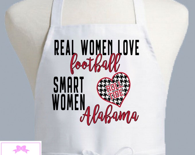 Alabama Roll Tide Apron, Football Tailgating Gift, Women's Apron, Football Gift, Alabama Crimson Tide, Sports Apron, Sports Gift