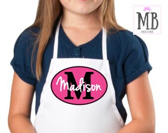 Kids Apron, Pink Cupcake Child Apron, Personalized Apron, Pink Kids Chef Apron, Cupcake Apron for Kids