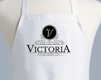 Custom Apron, Personalized Apron, Womens Apron, Mens Apron, monogram gift, Apron woman, kitchen apron, monogrammed apron, apron