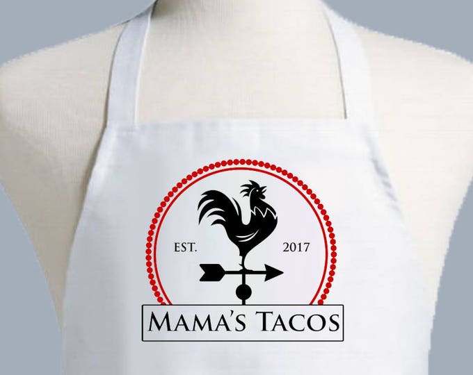 Rooster Apron, Personalized Apron, Custom Chefs Apron, Kitchen apron, One Size Fits Men and Women