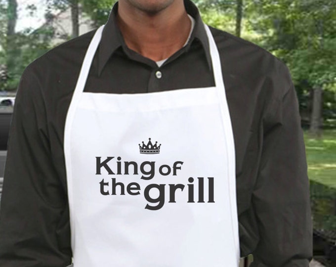 King of The Grill Apron, Tailgating apron, Tailgating party,  Apron Men, Chef Apron, BBQ apron, monogrammed apron