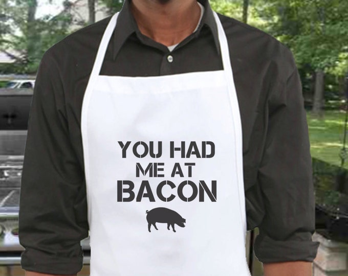 Funny Guys Apron, Bacon Gift,  bacon, tailgating, tail gate, kitchen apron, monogrammed apron