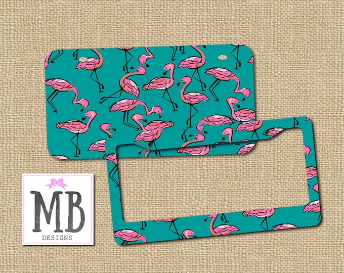 Flamingo License, Vanity License Plate, Flamingo gift, flamingo car, flamigo accessory, flamingo, license holder, front license plate