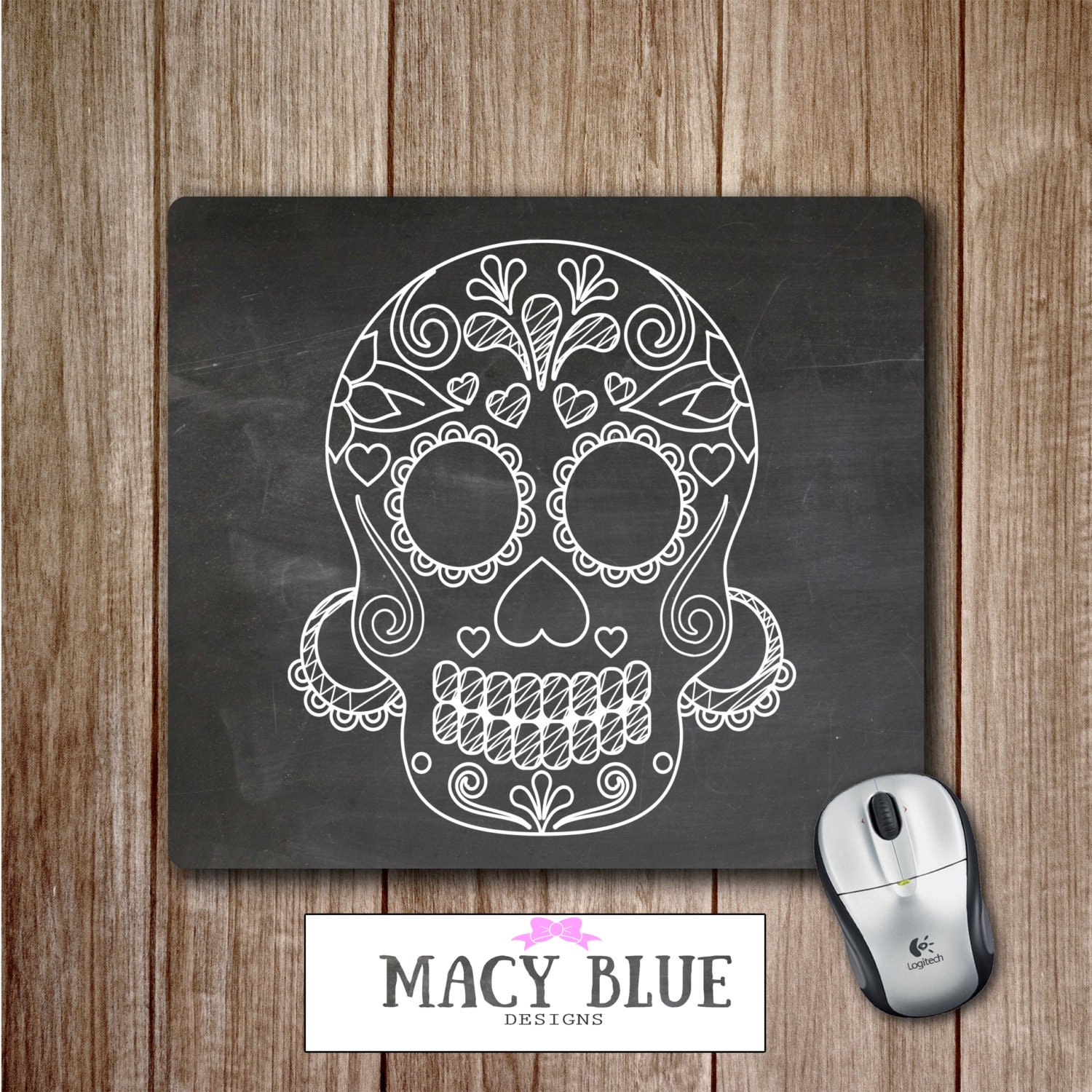 Day Of The Dead Mouse Pad 3 Skull Mouse Pad Office Accessories