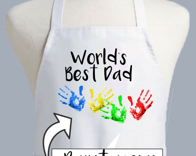 Apron for Dad, Worlds Best Dad, Personalized Apron, Father's Day Apron, Mens Apron, DIY apron, DIY gift, Apron for him, Grandfather apron
