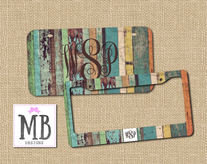 Wood License Plate, License plate, Personalized License Plate, Monogram License Plate, gift for him, jeep gift, truck gift, boho gift