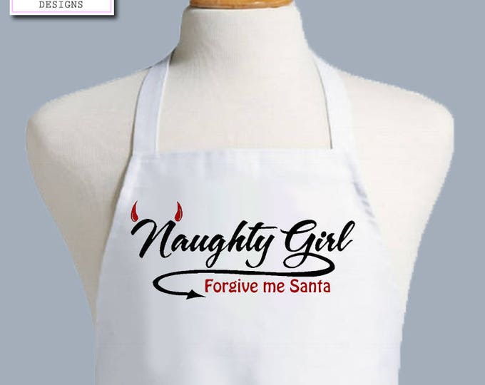 Christmas Apron, Holiday Apron, Christmas Gift, Christmas Cooking, Funny Apron, Gag Gift, Naughty or Nice, Womens Apron, Gift for Her, Cook