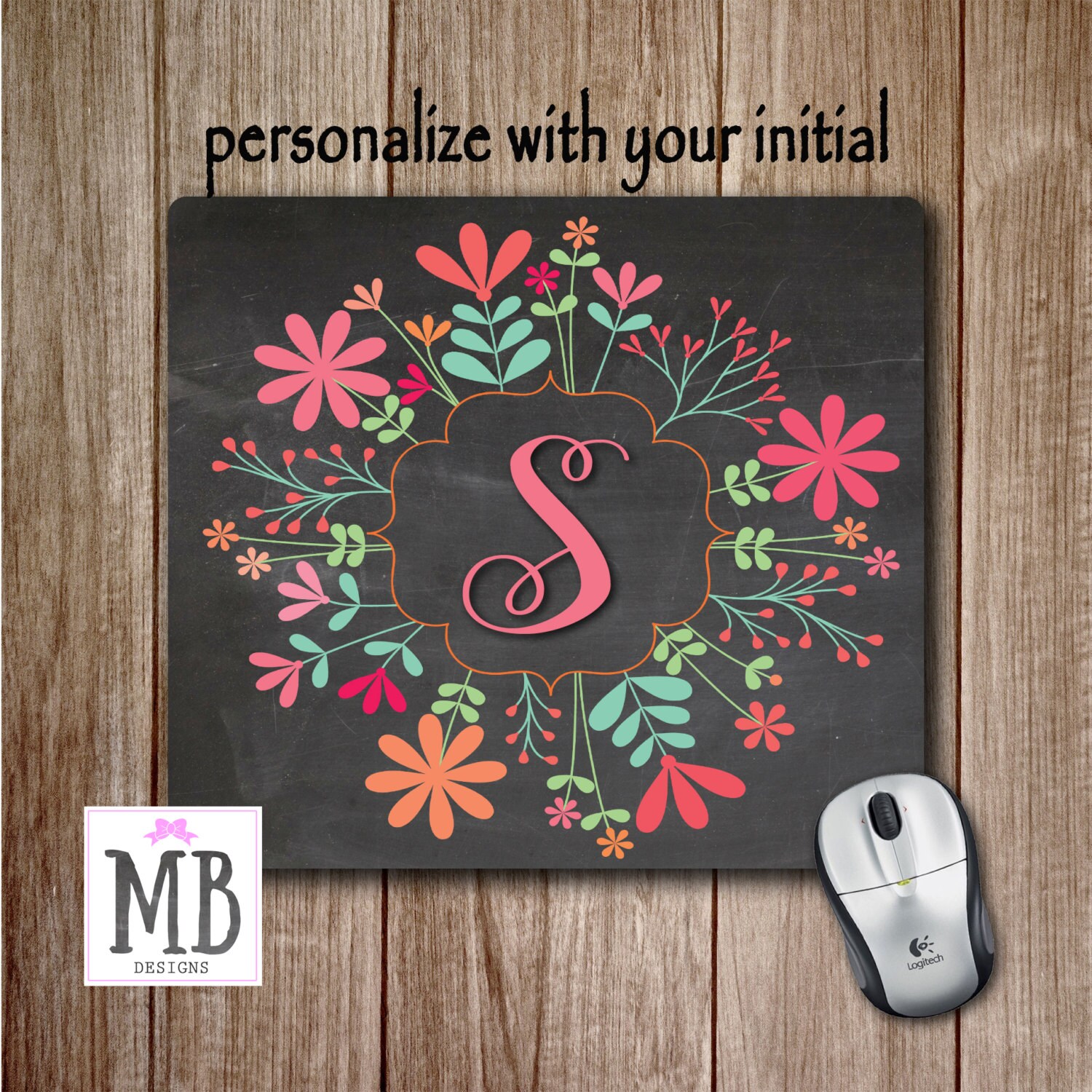 Monogram Mouse Pad Mouse Pad Office Accessories Desk