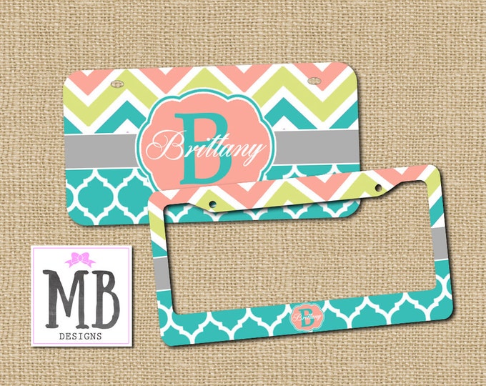 Vanity License Plate, gift for girl, gift for mom, license plate sign, monogram license, front car tag, new car gift, gift for her