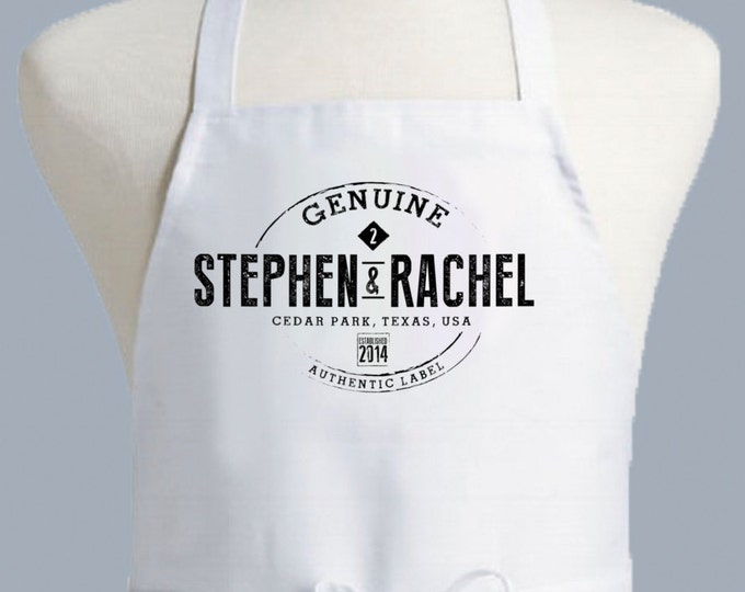 Personalized Apron, Mens Apron, Chef Apron, Apron woman, wedding gift, engagement gift, his and hers gift, anniversary gift, fiance gift