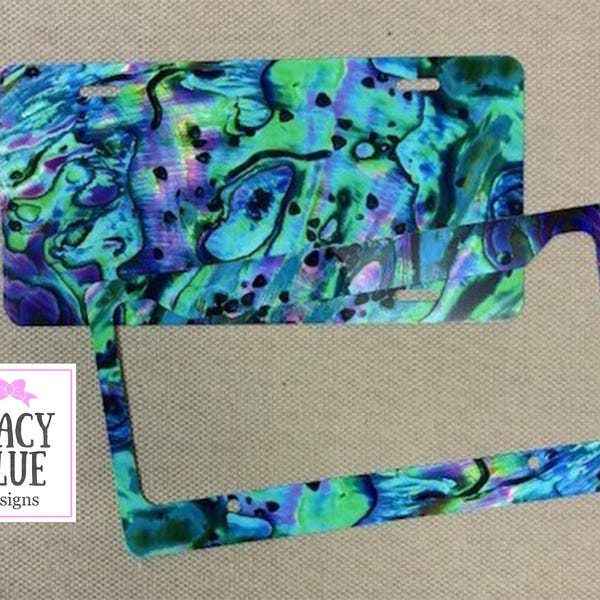 Abalone License Plate, license plate, car tag, front car tag, license holder, car art, vanity license plate, car gift, sweet 16