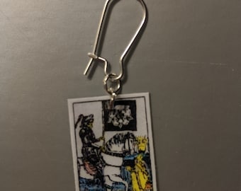 Closed hook mini tarot card earrings