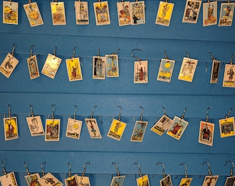 Mini tarot card earrings