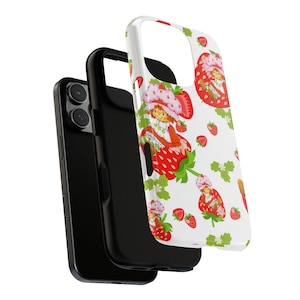 Strawberry Shortcake Phone Case, Cute Berry Pattern Case, Kawaii Strawberry, Tough Cases for Teens, Gift, Summer Vibe, Strawberry Shortcake