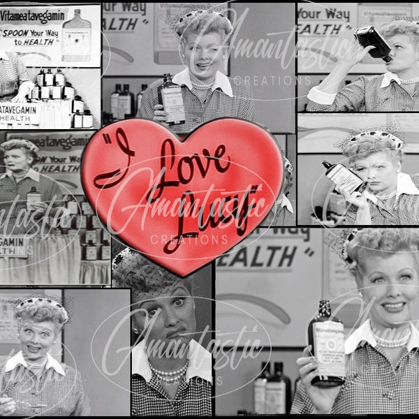 I Love Lucy 20 oz Tumbler, Vitameatavegamin, Design Digital Wrap, Lucy Heart. Lucille Ball, Sublimation, Tumbler Wrap