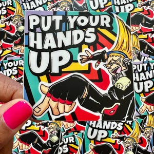 Put Your Hands Up - sticker laptop - sticker Hydroflask - Anime