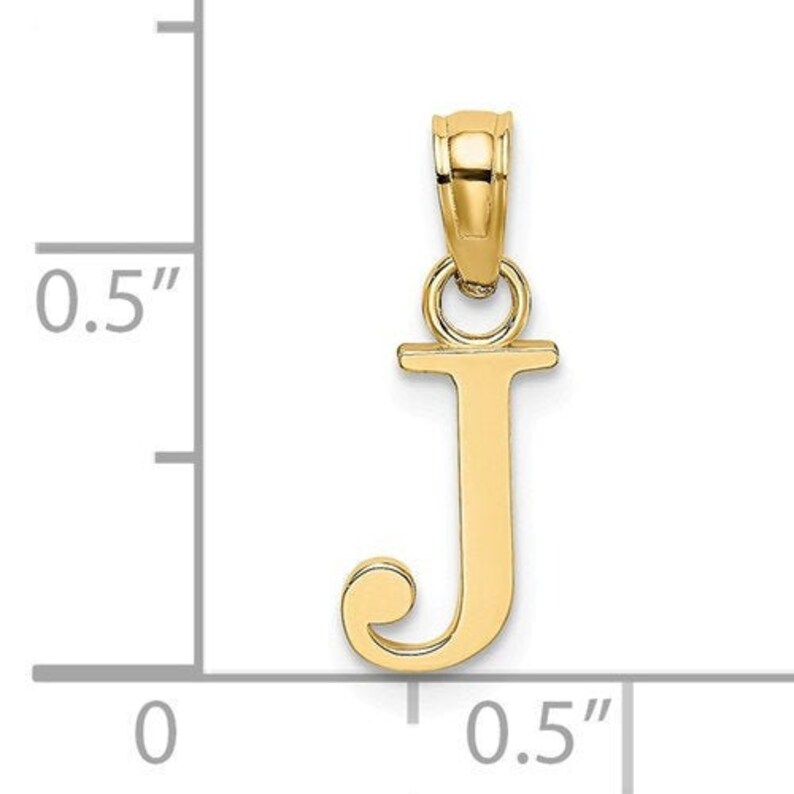 14K Yellow Gold Uppercase Initial Letter J Block Alphabet Etsy