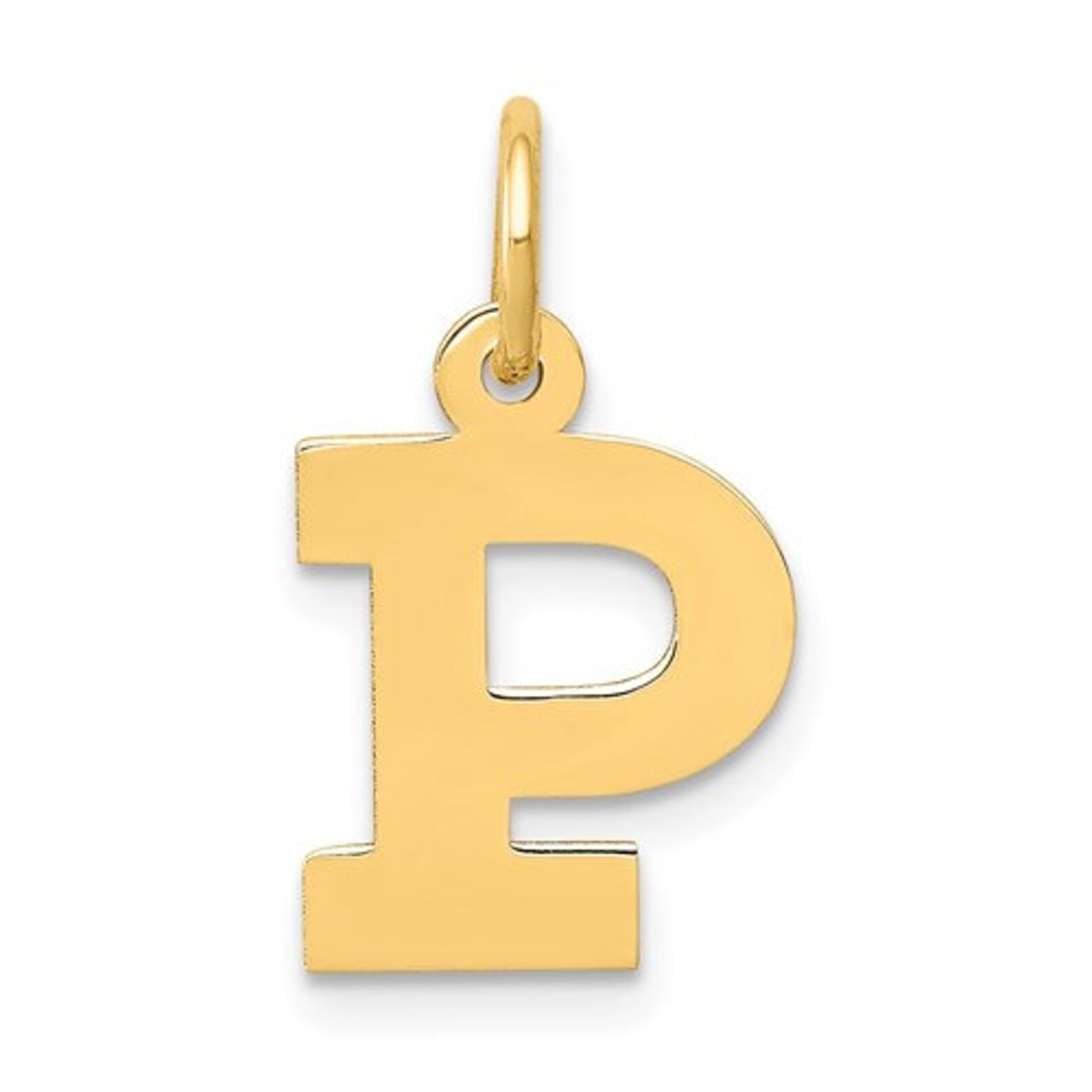 14K Yellow Gold Uppercase Initial Letter P Block Alphabet | Etsy
