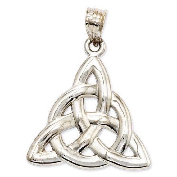 14k White Gold Celtic Trinity Knot Pendant Charm - 14k Yellow Gold Celtic Knot Pendant 14k White Gold Celtic Trinity Knot Pendant Charm - 14k Yellow Gold Celtic Knot Pendant