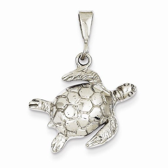 14k Yellow Gold Open-Backed Turtle Pendant